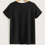 WTF Shirt WTF Letter Print Comfortable round Neck Loose T-shirt Top for Women
