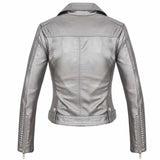 Hot Pink Motorcycle Jacket Spring and Autumn Locomotive Washed PU Leather Coat