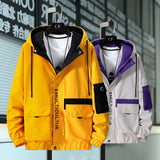 Men Cargo Jacket Men's Jacket Spring and Autumn Trendy Handsome Hooded Clothes Casual Men's Clothing Baseball Uniform