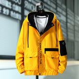 Men Cargo Jacket Men's Jacket Spring and Autumn Trendy Handsome Hooded Clothes Casual Men's Clothing Baseball Uniform