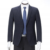 Mens Graduation Outfits Business Plaid Casual Suit Single Top Coat Men's Loose Wool Suit Men's