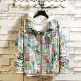 Graffiti Denim Jacket Autumn Graffiti Camouflage Denim Jacket Jacket