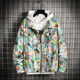 Graffiti Denim Jacket Autumn Graffiti Camouflage Denim Jacket Jacket