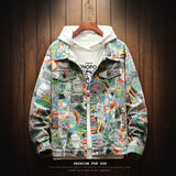 Graffiti Denim Jacket Autumn Men's Graffiti Camouflage Denim Jacket Jacket
