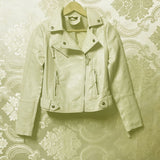 80's Leather Jacket Spring and Autumn Women's New Women's Short Slim-Fitting Biker Women's Leather Jacket