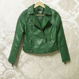 80's Leather Jacket Spring and Autumn Women's New Women's Short Slim-Fitting Biker Women's Leather Jacket