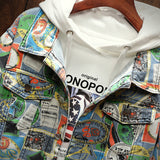 Graffiti Denim Jacket Autumn Men's Graffiti Camouflage Denim Jacket Jacket