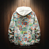 Graffiti Denim Jacket Autumn Men's Graffiti Camouflage Denim Jacket Jacket
