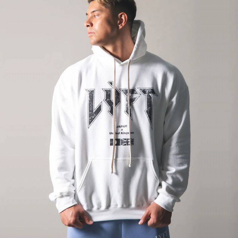 Gyms Fitness Men Sports Hoodie Bodybuilding Workout Jogging Men's Athletic Sweatshirts Long Sleeve Men's Autumn Winter Bodybuilding Training Hooded Jacket Casual Sportswear