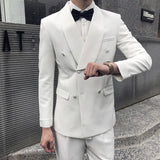 Mens Graduation Outfits Male Double-Breasted Suit Jacket Gorgeous Evening Dress Suit
