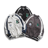 Varsity Jacket For Men Baseball Jackets Fall Jacket Contrast Color Loose Casual Jacket Men