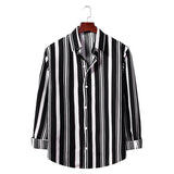 Men's Striped Long Sleeve Sports Youth Fashion Trends Casual Men Shirt