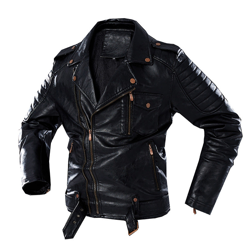 1970 East West Leather Jacket Men's Suit Parker Leather Coat Retro Handsome Leather Coat