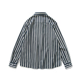 Men Shacket Long Sleeve Autumn Shirt Autumn Retro Casual Loose Blue and White Striped Shirt for Men