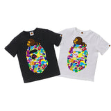 A Ape Print for Kids T Shirt Short Sleeve T-shirt Children's Camouflage Short Sleeve