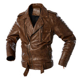 1970 East West Leather Jacket Men's Suit Parker Leather Coat Retro Handsome Leather Coat
