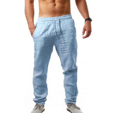 Mens Sweatpants Men's Hip Hop Breathable Cotton Linen Casual Sports Trousers Large Size Loose Fashion
