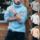 Mens Chunky Knit Men Sweaters Autumn and Winter Sweater Men's Turtleneck