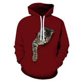 Maroon Graphic Hoodie Print