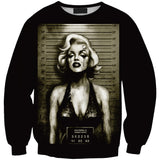 Rave Outfits Mens Printed Spoof Marilyn Monroe Pullover