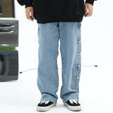 Jeans Men's plus Size Retro Sports Trousers Baggy Straight Trousers Street Men's Wear Men Denim Pants