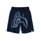 A Ape Print Shorts Shark Head Tiger Head Stitching Denim Color Shorts Beach Pants Men