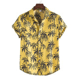 Men's Clothing Hawaiian Floral Men's Short Sleeve Fashion Printing Coconut Tree Casual plus Size Retro Sports Men Shirt