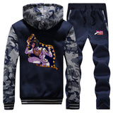 Jojo's Bizarre Adventure Sweater Fleece Padded Winter Men's plus Size Sports