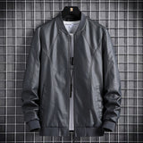 Two Tone Leather Jacket Autumn and Winter Fleece-Lined Men's Leather Jacket Slim Baseball Color Matching Leather Coat