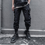 Men's plus Size Retro Sports Hip-Hop Ankle-Tied Pants Street Trend Multi-Pocket Cargo Pants Men Pants