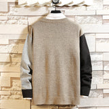 Winter Men's round Neck Loose Color Matching Pullover Sweater Fashion Trendy Casual Sweater Men Pullover Sweaters