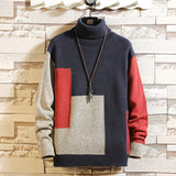 Winter Loose High Collar Colored Pullover Sweater Large Size Fashion Trendy Casual Sweater Men Pullover Sweaters