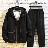 Men Cargo Jacket Spring and Autumn Men's Jacket Jacket Trousers Sports Suit Men's Clothing