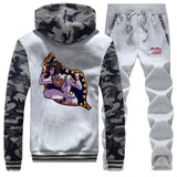 Jojo's Bizarre Adventure Sweater Fleece Padded Winter Men's plus Size Sports