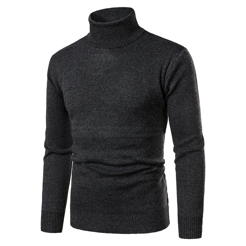 Men's Turtleneck Pullover Embroidered Knitwear Sweater plus Size Casual Bottoming Shirt Men Pullover Sweaters