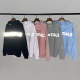 Fog Fear Of God Essential Hoodie Letter 3M Reflective High Street Hoodie Sweater Men's and Women's European and American Fashion Brand Sweater Foge