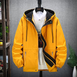 Men Cargo Jacket Spring and Autumn Men's Casual Jacket Fashion Loose Trendy Hooded Jacket Workwear Men's Jacket