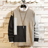 Winter Men's round Neck Loose Color Matching Pullover Sweater Fashion Trendy Casual Sweater Men Pullover Sweaters