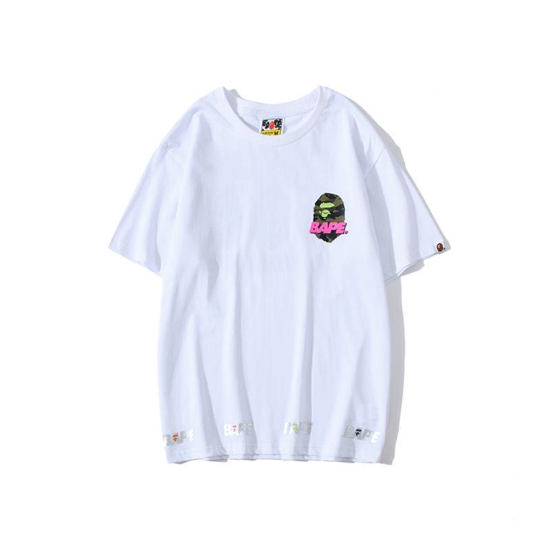A Ape Print T Shirt Summer Men's and Women's Short-Sleeved Top