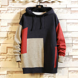 Winter Men's Loose Color Matching Hooded Pullover Sweater plus Size Fashion Casual Sweater Coat Men Pullover Sweaters