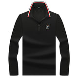 USPA Shirts Chuanqibaoluo Business Slim-Fit Long-Sleeved Embroidered Polo