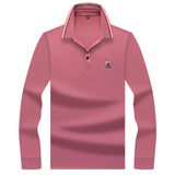 USPA Shirts Chuanqibaoluo Business Slim-Fit Long-Sleeved Embroidered Polo