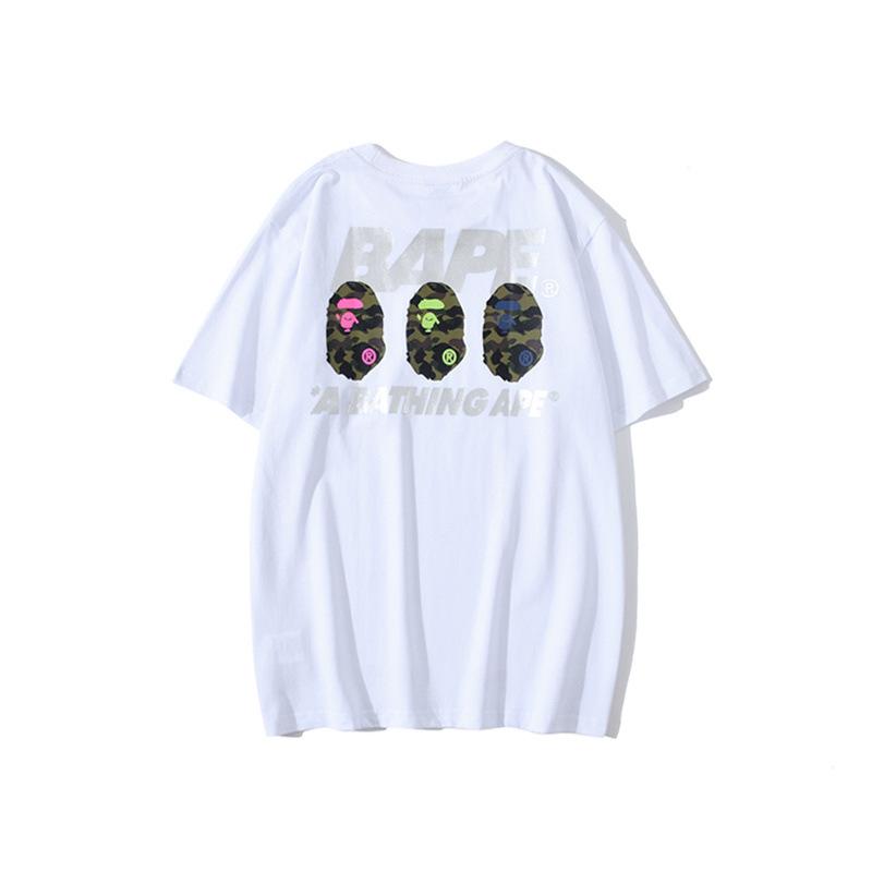 A Ape Print T Shirt Summer Men's and Women's Short-Sleeved Top