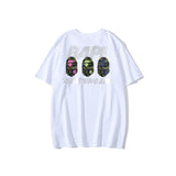 A Ape Print T Shirt Summer Men's and Women's Short-Sleeved Top