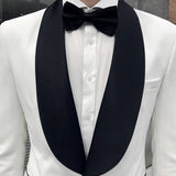 Men Tuxedo the Gooomsman Suit Autumn Men White Suit Evening Dress Groom Wedding Party Slim Fit