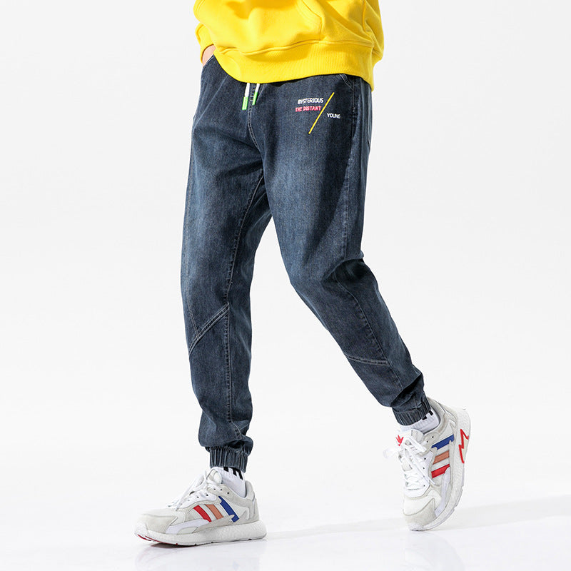 Men's Jeans Fall plus Size Retro Sports Long Loose Trousers Men Jeans