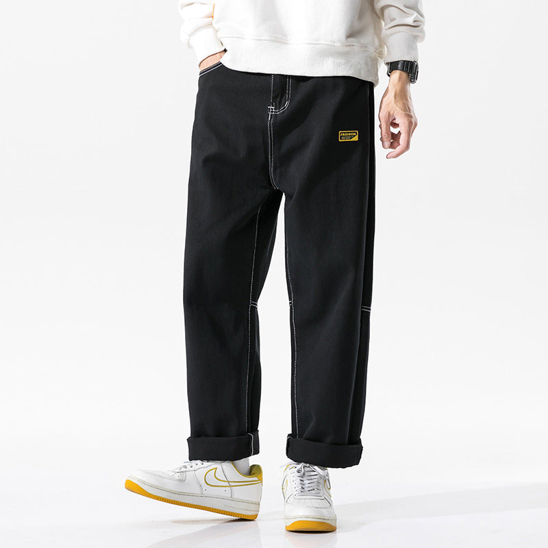 Men's Jeans Men's Straight plus Size Loose Retro Sports Jeans Casual Trousers Men Jeans