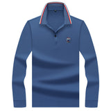 USPA Shirts Chuanqibaoluo Business Slim-Fit Long-Sleeved Embroidered Polo