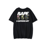 A Ape Print T Shirt Summer Men's and Women's Short-Sleeved Top
