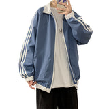 Veste Homme Mi Saison Autumn Men's Fashion Casual Unisex Style Blue Bottom Rest Jacket Cardigan Men's Loose Hong Kong Style Coat